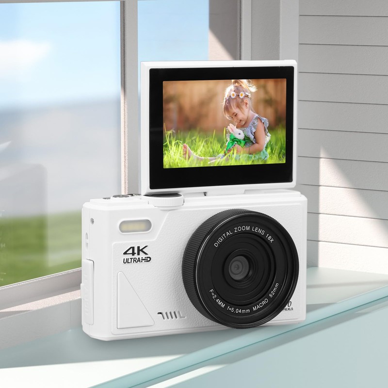 4K Vlogging Camera for YouTube, 64MP Digital Camera for Photography
