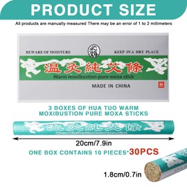 30 Stück Reine Natürliche Moxa-Sticks, Moxa Rollen, Moxa Zigarren, Moxa Roll Sticks Reine Natürliche Handgemachte Für Ältere Menschen, Frauen, Kinder (Moxibustion Rolls)
