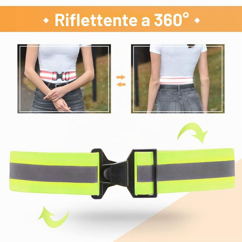 AYKRM Bande Catarifrangenti Giallo Arancione Fluo (Arancione, S-XXL)