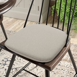 Magpie Fabrics Outdoor/Indoor 17"x16"x2" Chair Cushions with Ties Set of 4, Waterproof All Weather U-Shape Seat Pads Decoration for Patio Garden Furniture Home Office (Taupe)