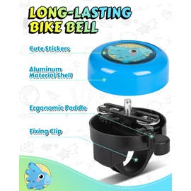 VICTGOAL Bike Bell for Kids with Loud Clear Sound, Bicycle Bell Scooter Bike Horn Ringtone Alert Cute Cycling for Toddler Children Boys Girls (Blue)