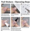nooepc NOOEPC 7 Sheets Metallic Mirror Silver Nail Stickers Nail
