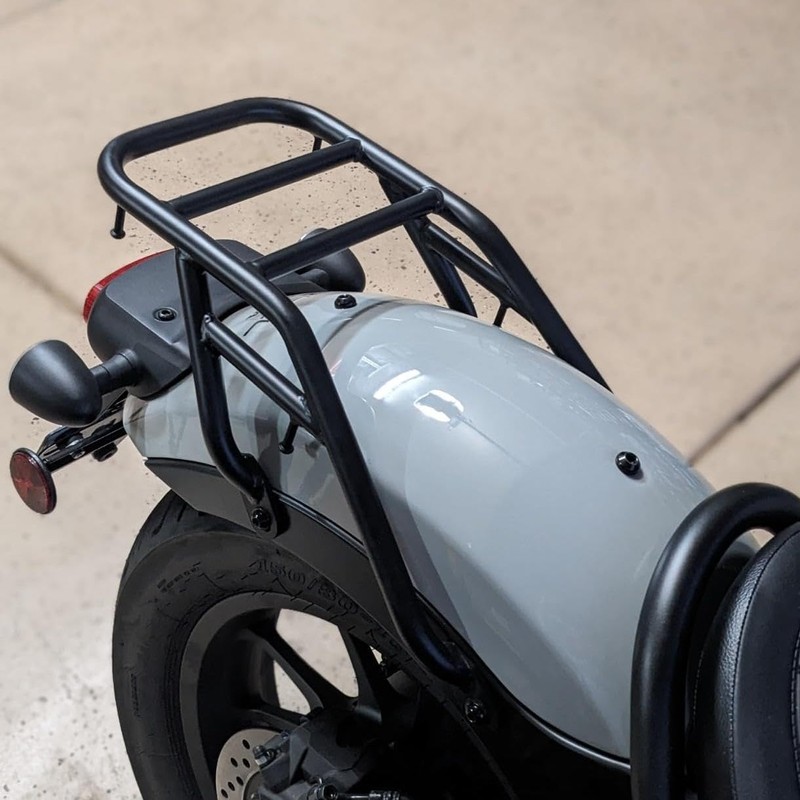 TAZGANTAX Motorcycle Rear Luggage Carrier, Black Steel Rear Luggage Carrier