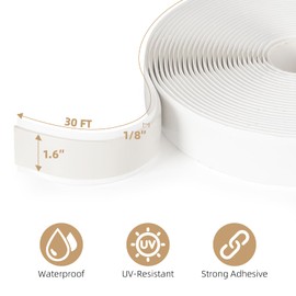 Rvhouse Butyl Tape Black 1.6” x 30 Ft 1 Pack None Hardening Premium Butyl Caulk Tape for RV Window Glazing Roofing Leak Opening Pipe Plumbing Fixture EPDM Roof Patching