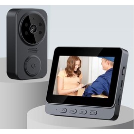 BLYGACN Video Doorbell, Video Intercom System, Smart Video Doorbell, Wireless Video Doorbell with Camera and Monitor with 4.3 Inch 1080P HD Monitor / 170° Viewing Angle/Night Vision/Two Way Voice