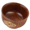 Wooden Rice Bowl Jujube Wood Anti Scald Exquisite Elegant Round