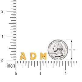 Jewelry America 14k Yellow Gold Mini Sliding Block Initial A Charm Uppercase Letter Slide Through Pendant