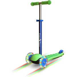 Fawn Toys 3-Wheel Junior Kick Scooter Flashing Wheels/Lean to Turn/Indoor/Outdoor 36 Months+ (Green)