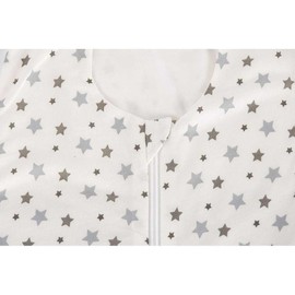 Träumeland Liebmich S0300302 Summer Sleeping Bag Made of Tencel, Design White with Grey Stars, Size 60 cm, Multi-Coloured