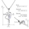 Sears p5257 Necklace, Cross Heart, Diamond & Birthstone, Silver, Silver,