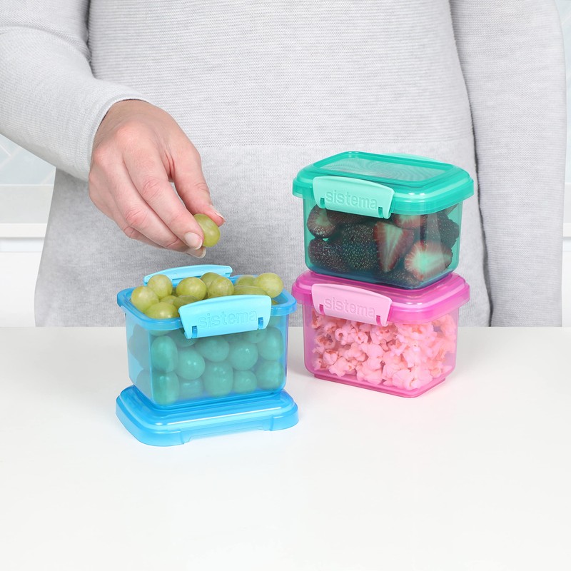 Sistema 3-Piece Food Storage Containers with Lids for Lunch, Meal