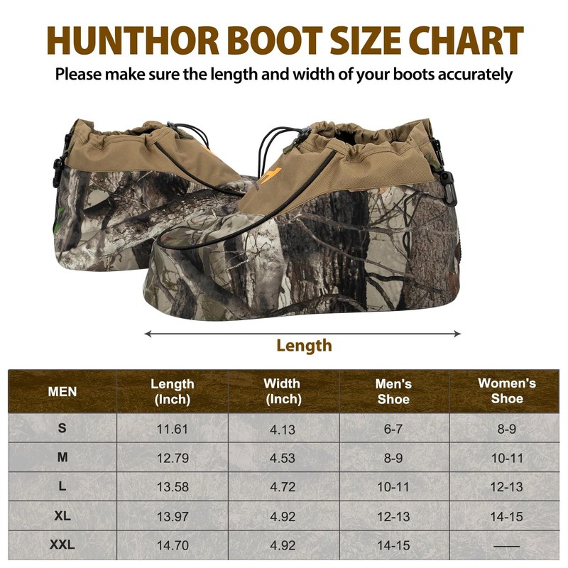 Hunthor Insulated Boot Covers, 600D Durable Cold Weather Insulators with