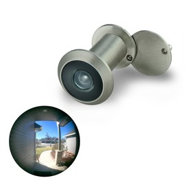 TOGU TG3016YG-SN Brass UL Listed Solid Brass HD Glass Lens 220-degree Door Viewer Peephole with Heavy Duty Privacy Cover for 1-3/8" to 2-1/6" Doors, Brushed Satin Nickel Finish