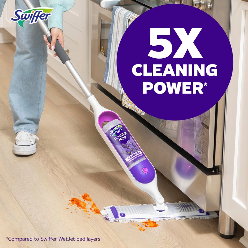 Swiffer PowerMop Floor Cleaning Solution with Lavender Scent, Triple Pack