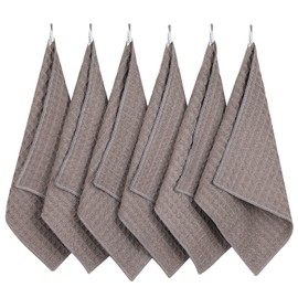 OSHAMY Dish Towel, Overwhelming Absorption Rate 5 Times As Common Dishcloths, Kitchen Towel, 11.8 x 11.8 inches (30 x 30 cm), Water Absorption, Quick Drying, Kitchen Cloth, Dish Wipe, Cleaning Supplies, Waffle Style, Microfiber, 6 Pieces