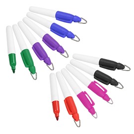 PATIKIL Mini Permanent Markers, 12 Pack Golf Ball Marker Pens with Keychain Clip for Office Meeting Outdoor Activities, 6 Color