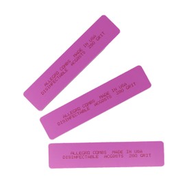 Allegro Combs Professional Nail Files Hard Shell Soft Sponge Nail Filer. Cushioned Filers Grits 120, 220 or 280. 3 Pcs. (BERRY ULTRA FINE 280 GRIT)