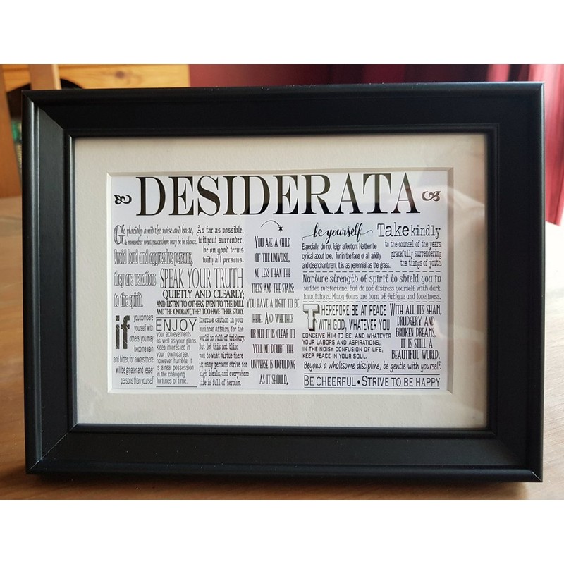 PR Desiderata Print in Frame