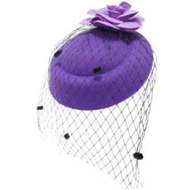 Ro Rox Ruby Roses Vintage Retro 40s 50s Fascinator Wedding Party Hat, purple