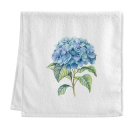 Dallonan 100% Cotton Towels White Hydrangea Watercolor Blue Flower Hand Towels for Bathroom Clearance Decorations Soft Absorbent Wash Towels for Body Face Hair 16x30 Inche