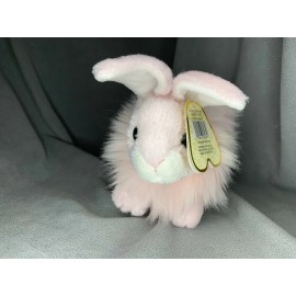 Aurora Powderpuff Bunny Pink Rabbit 8" New