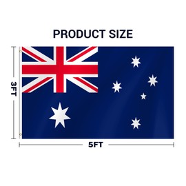 Australia Flag 3x5 Ft Australian Flag for Party Parades Sports Events Patriotic Holidays Outdoor Indoor Decorations