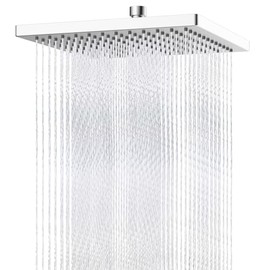 Hibbent Cabezal de ducha de metal de grosor certificado cUCPC, cabezales de ducha de alta presión de 12'', cabezal de ducha cuadrado grande para baño 