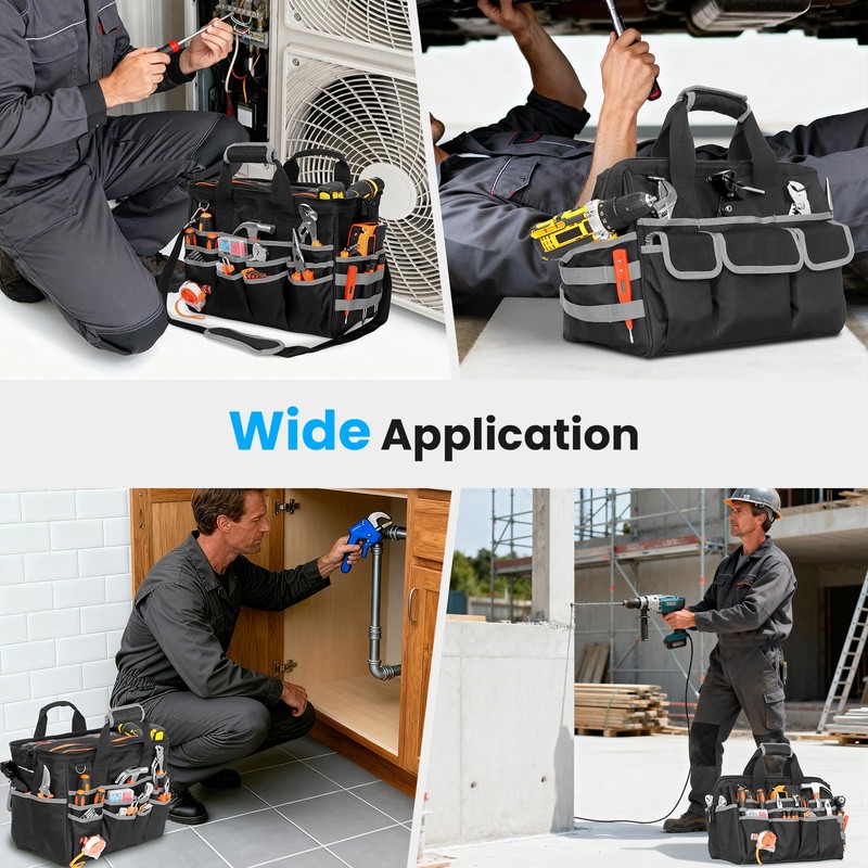Heavy Duty Tool Bag, 17 Inch Tool Bags for Men