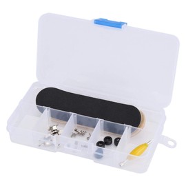 EVTSCAN 1Pc Maple Wooden+Alloy Fingerboard Finger Skateboards with Box Reduce Pressure Kids Gifts(Black)