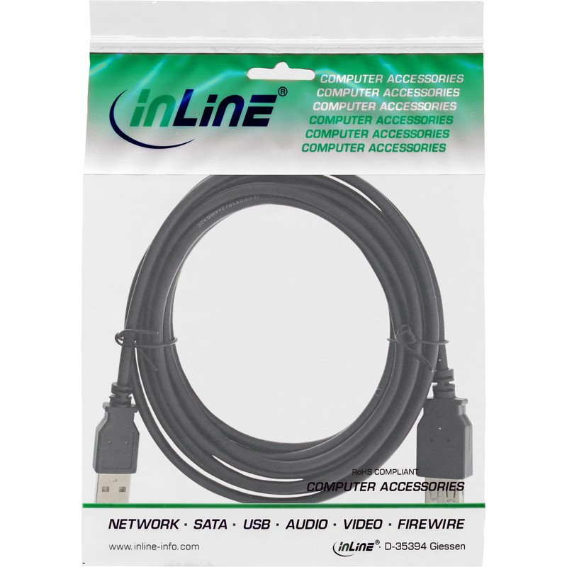 InLine 34618B USB 2.0 Extension Male / Female Type A