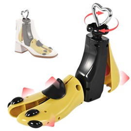 ZIUOOWPT Shoe Stretcher Women Men, Boot Stretcher, Adjustable Width & Length Expansion Leather Widener (1 Pack, Yellow, L——Women Size 9-14, Men's 8-13)