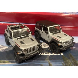 2018 Compatible with Jeep Wrangler Rubicon Silver 1/34 Scale Diecast Model Car Set of 2