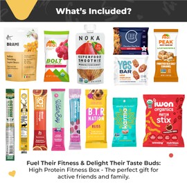 On-the-Go Fitness Snacks Box - Assorted High Protein Fitness Snacks - Snack Variety for Active Lifestyles - Convenient and Delicious Go Snacks for Health Enthusiasts