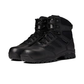 Thorogood Deuce 6” Waterproof Side-Zip Black Tactical Boots for Men and Women with Composite Safety Toe, Full-Grain Leather, and Slip-Resistant Outsole; BBP & EH Rated, Black - 7 M US