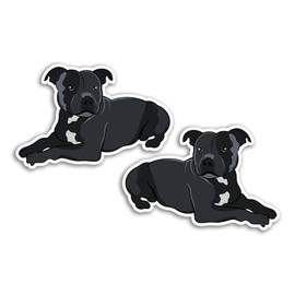2 x 10cm Staffy Dog Vinyl Stickers - Blue Staffordshire Bull Terrier Dogs Puppy Animal Pets Staffie Luggage Black Scrapbook Sticker #81097