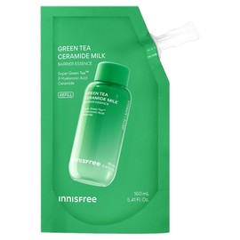 Innisfree Green Tea Ceramide Milk Essence Refill, 1 piece, 160ml / 이니스프리 그린티 세라마이드 밀크 에센스 리필, 1개, 160ml