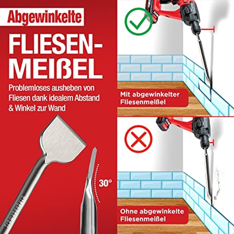 SCHWABENBACH® Scalpello per Piastrelle SDS Plus 75 x 250mm -