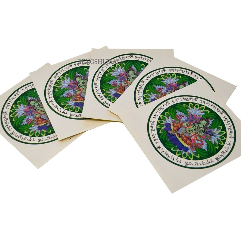 fengshuisale Fengshui Green Tara Window Amulet Sticker W Free Red