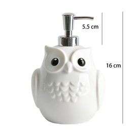Colias Wing Cute White Owl Shaped Soap Dispenser with Plastic Pump, Refillable Lotion Soap Bottle, Lotion Bottle, Hand Soap Dispenser, Home Decoration