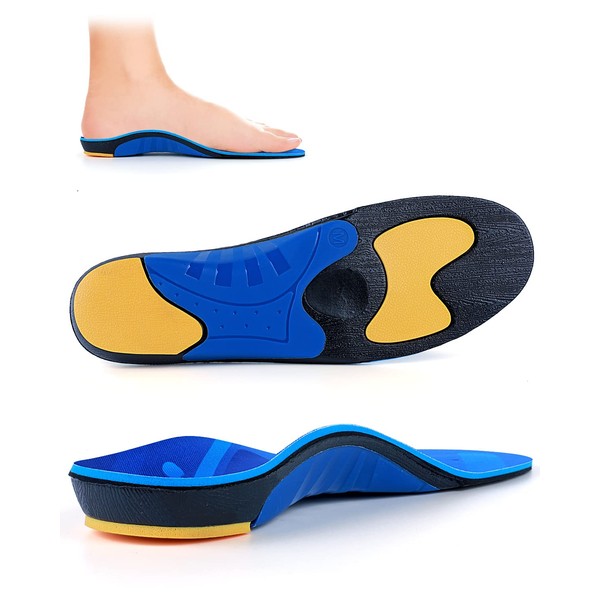 TOPSOLE Orthotic Insoles Plantar Fasciitis Insoles Arch Support Insoles for Flat Feet,Foot Pain, High Arches,OverPronation,Metatarsalgia,Heel Pain, Insoles for Men and Women (UK-9-28cm, Blue)
