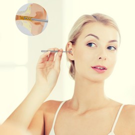 AOZUO 6-Piece Earwax Removal Set, Stainless Steel Earwax Cleaning Tool, Portable Earwax Removal Set, Earwax Curette Removal Tools for Men and Women