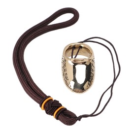 Archery Thumb Rings Good Protection Engraving Pattern Brass Finger Protector with Anti Lost Rope for Outdoor Hunting 18mm
