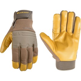 Wells Lamont Men's Leather Work Gloves, WearPower Impact Hybrid, Large (3272L)