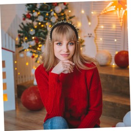 IWOWHERO Studded Punk Headband for Women Rivet Design No Hair Accessory for Festivals and Cosplay Versatile Thin Headband in Black