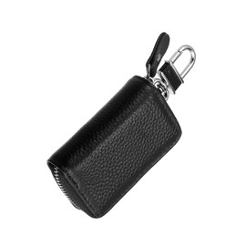 MACHSWON Car Key Case Faux Leather Zipper Multifunctional Car Fob Key Case Pocket Money Holder White