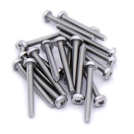 M6 (6mm x 60mm) Pozi Pan Machine Screw (Bolt) - Stainless Steel (A2) (Pack of 10)