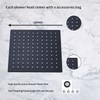 Rain Shower Head Black with Extension Arm 16 Inch Square