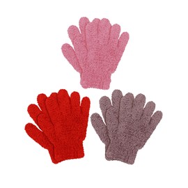 3 Pairs Kids Gloves Knit Gloves for Boys and Girls Warm Winter Gloves Full Fingers Stretchy Gloves for Kids Mittens Children (7-11 Years,Light Pink, Red, Khaki)