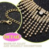 JAKAWIN Diamond Choker Necklace Gold Sparkly Rhinestone Porm Jewelry for