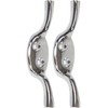 2X Polished Chrome Cleat Hooks - 75mm Metal Blind/Curtain Wall